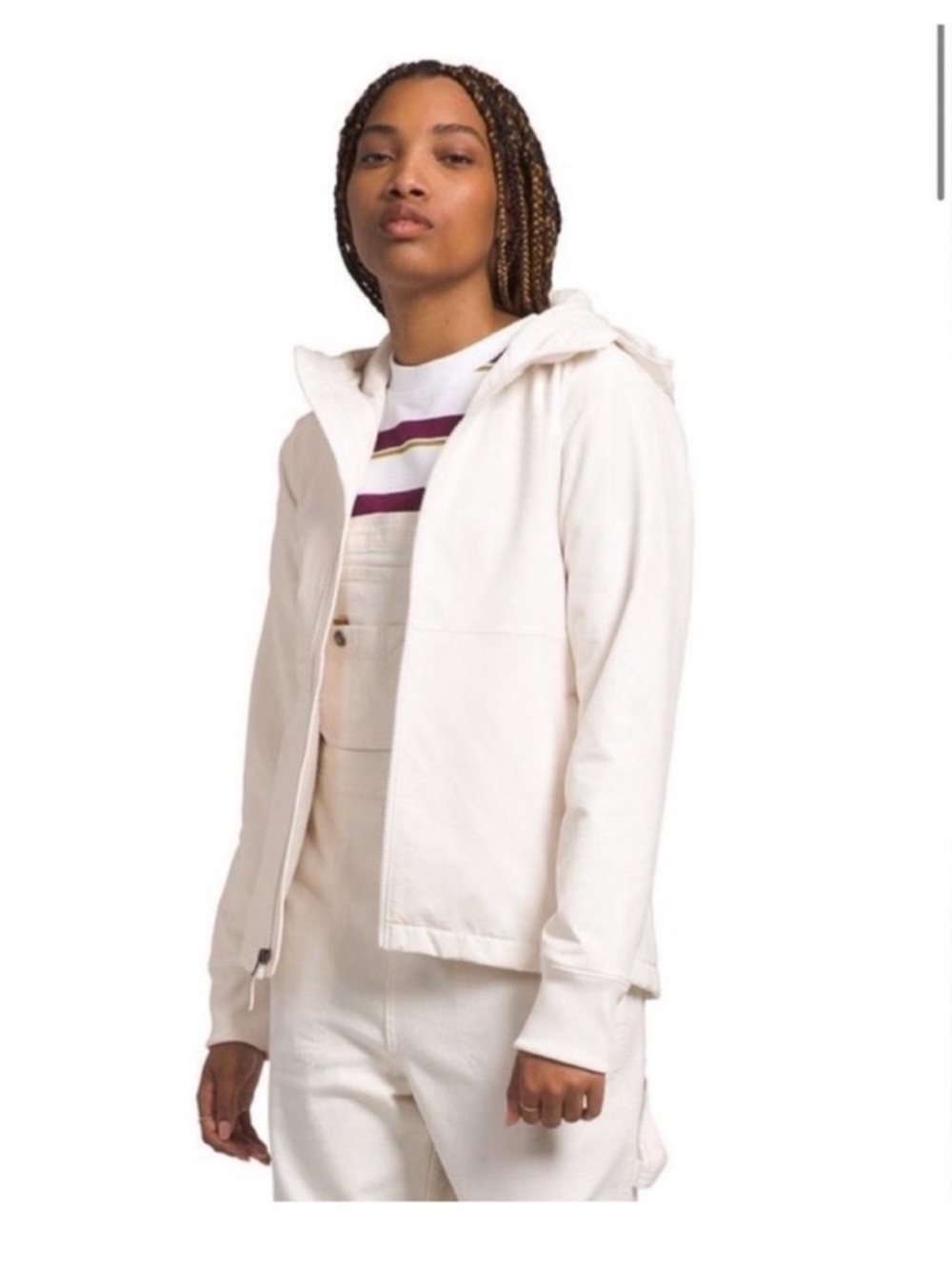 The North Face Shelbe Raschel Jacket with hoodie in Gardenia White size XL